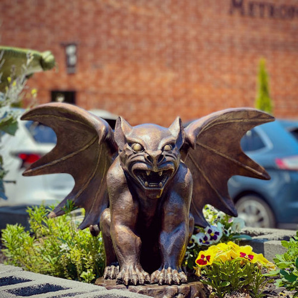 pair of bronze gargoyle statues to flank your chosen area high end